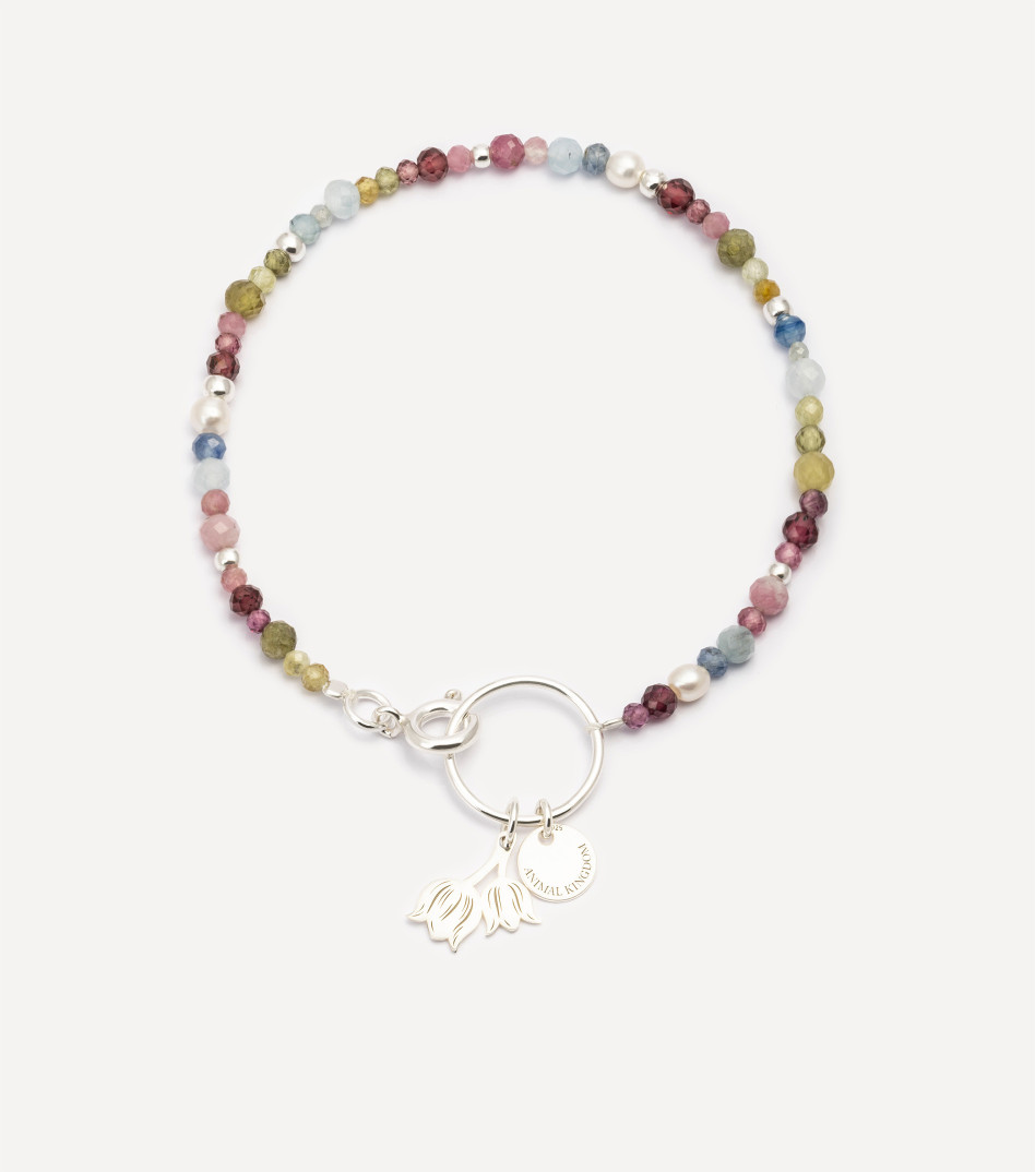 Srebrna bransoletka z kamieniami