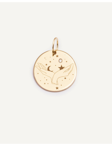Złoty medalik z brylantem My zodiac