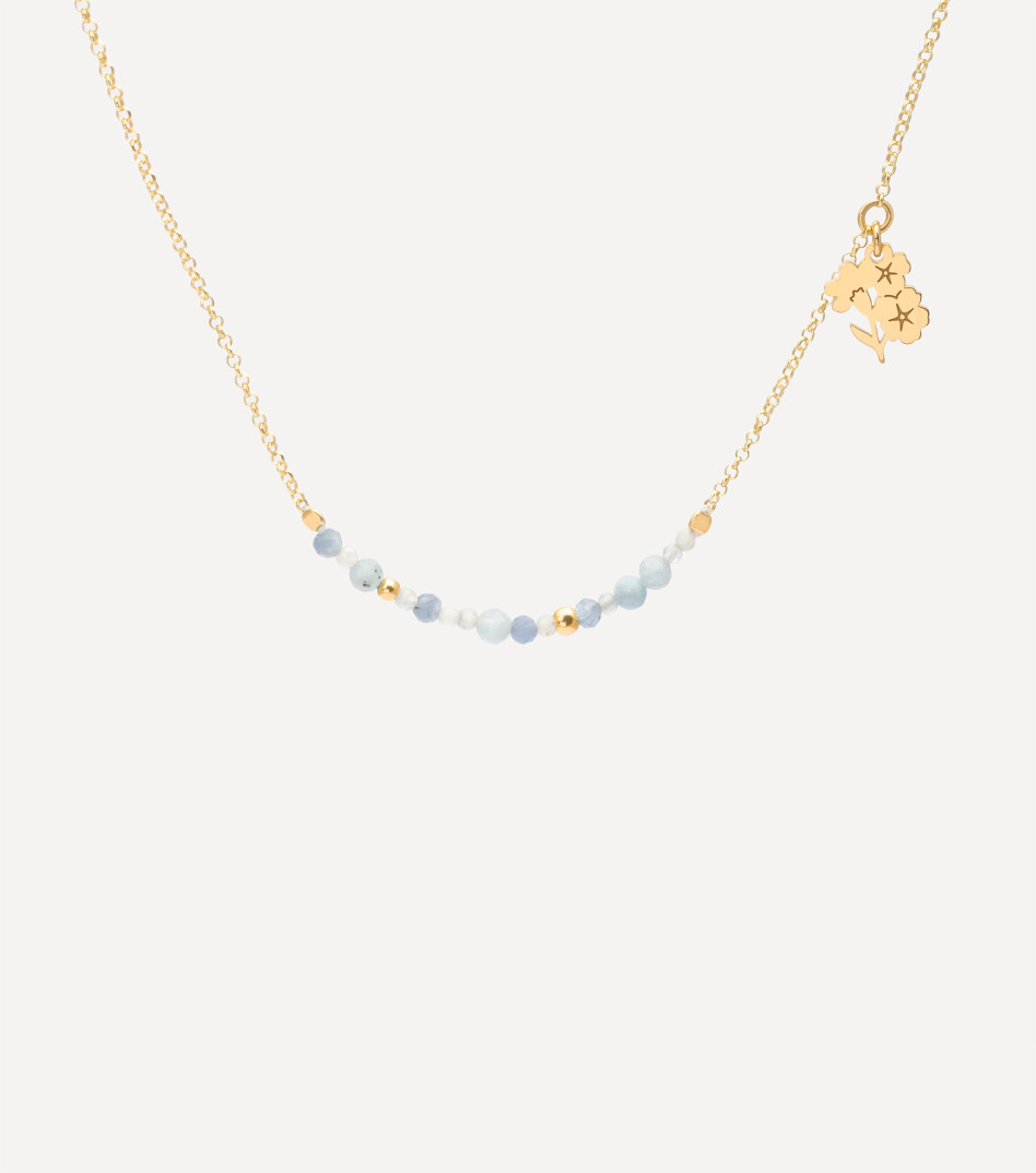 Pozłacany łańcuszek z kamieniami i zawieszką