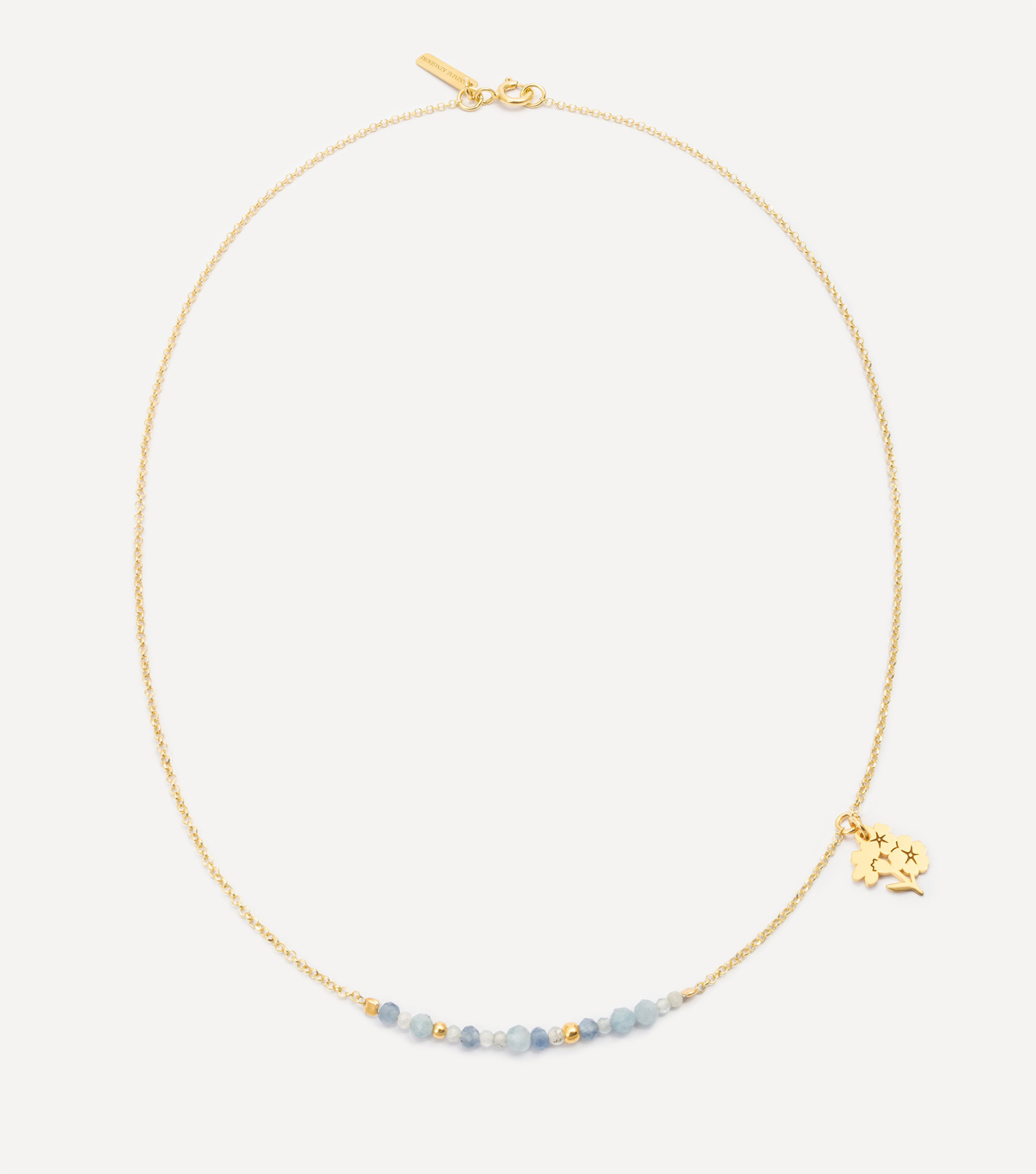 Pozłacany łańcuszek z kamieniami i zawieszką