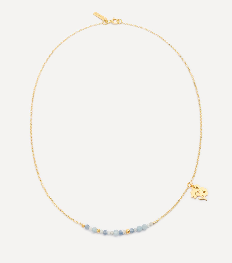 Pozłacany łańcuszek z kamieniami i zawieszką