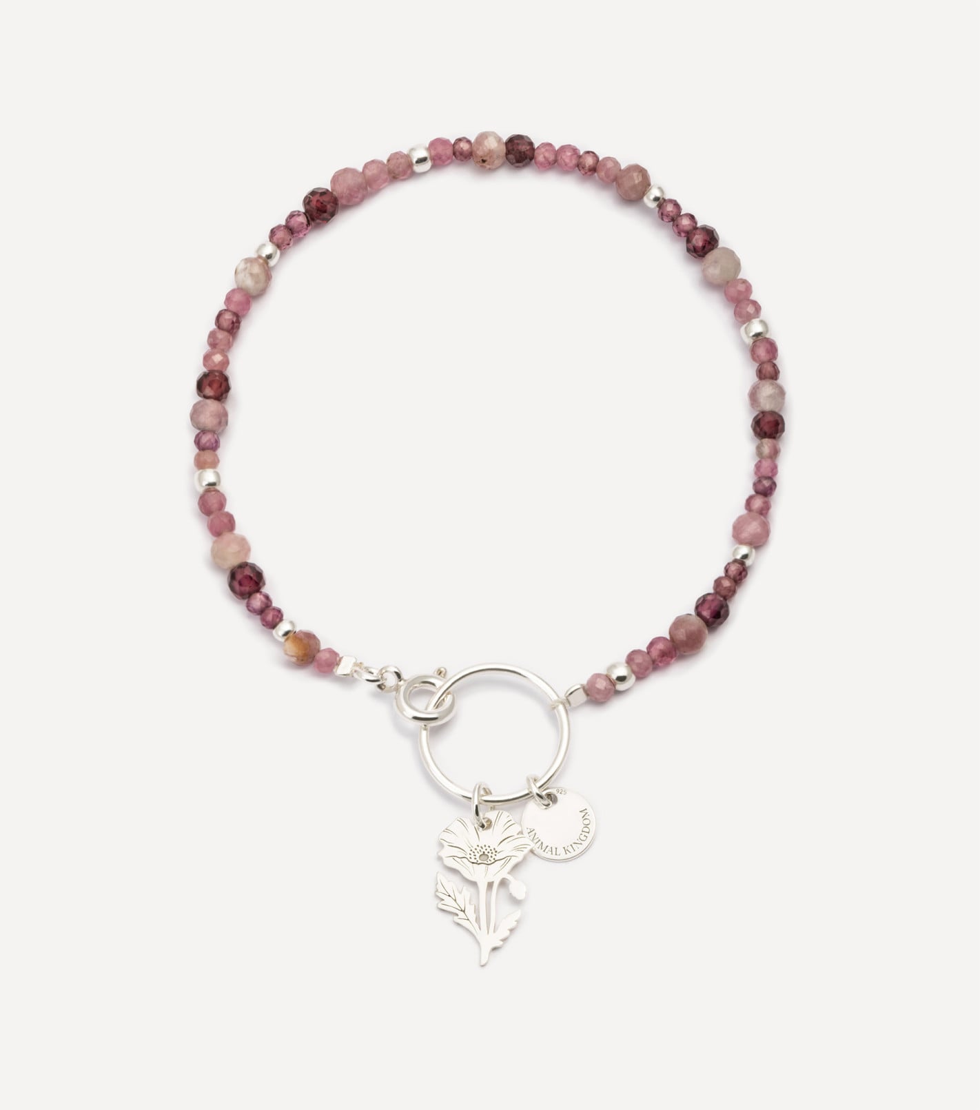 Natural Beauty Gemstone Bracelet in Silver
