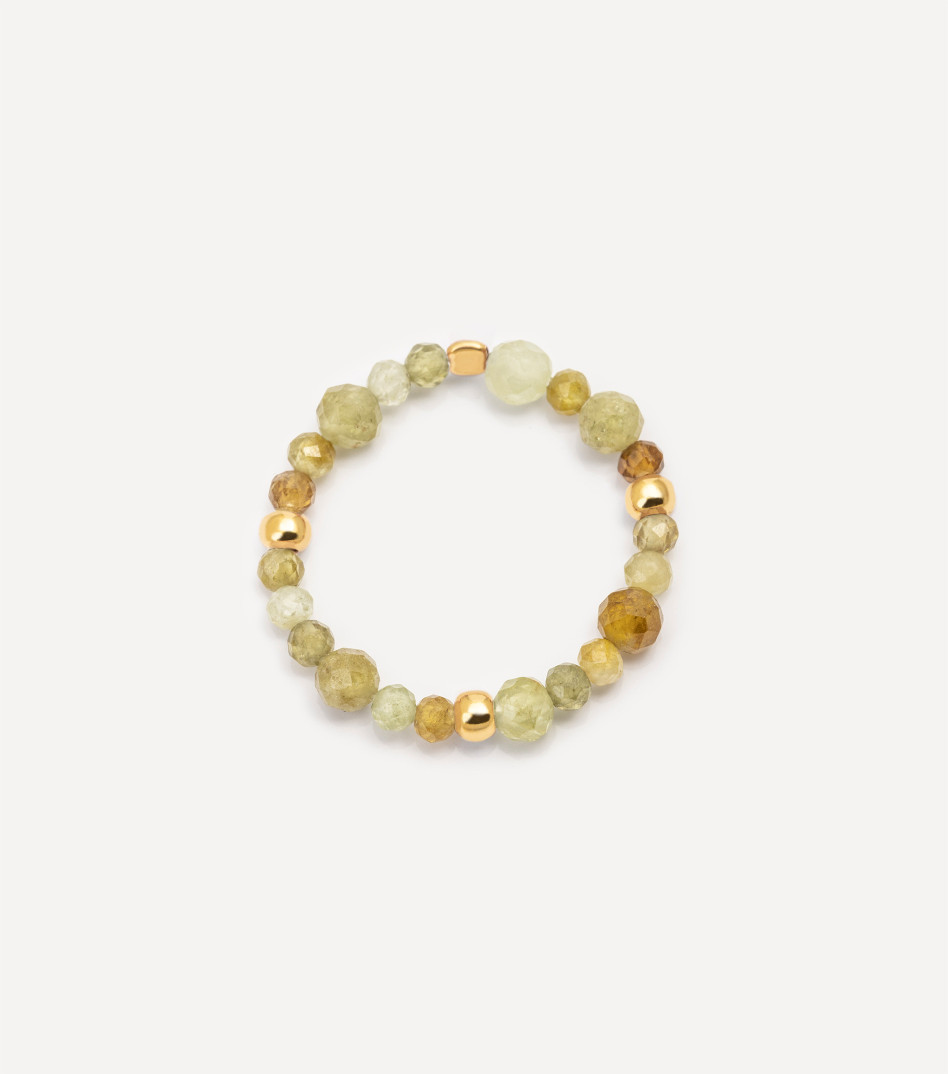 Pozłacany pierścionek z kamieniami