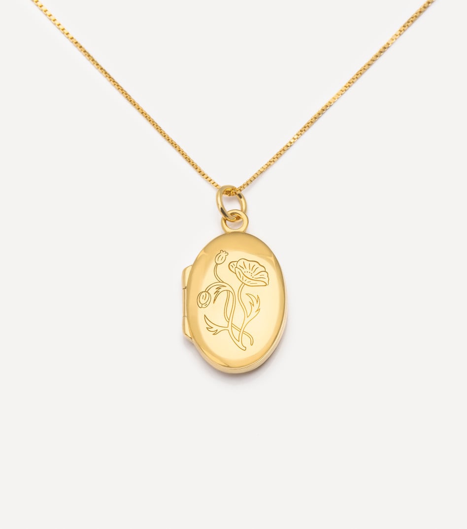 Spring Blossom Locket Necklace in Gold
