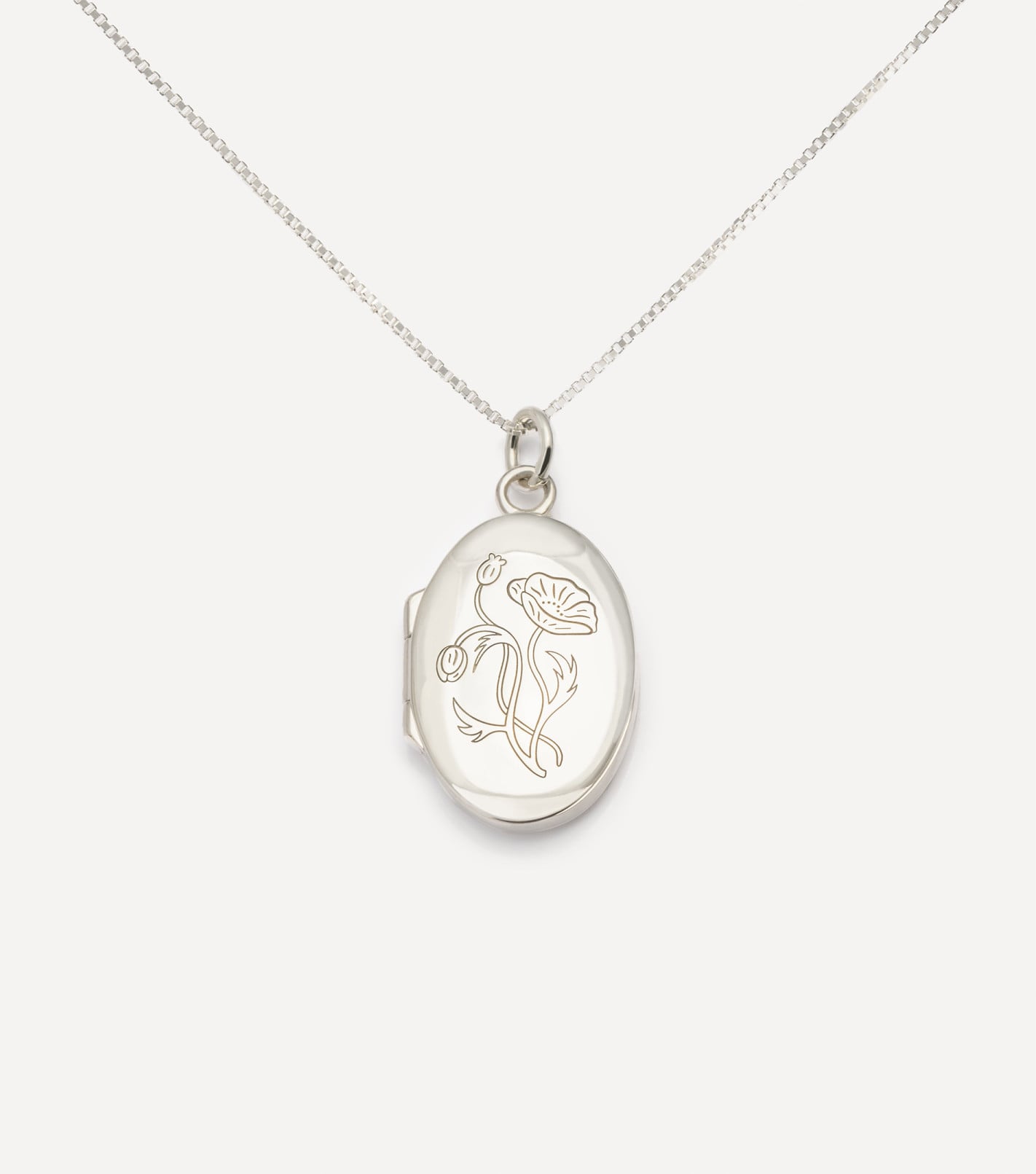 Spring Blossom Locket Necklace in Silver