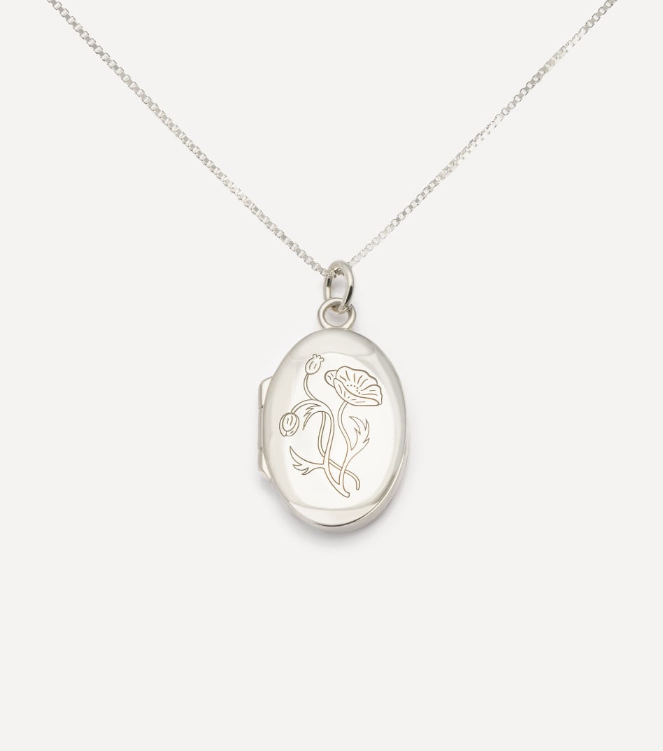Spring Blossom Locket Necklace in Silver