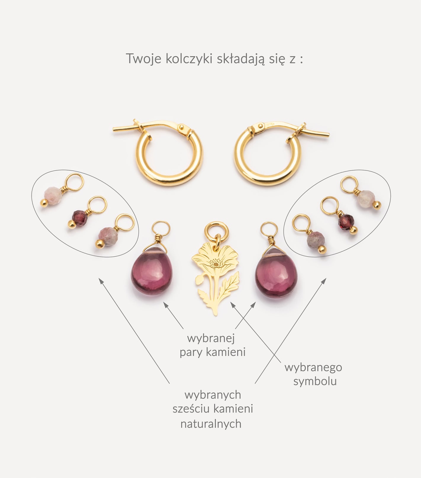 Spring Blossom Hoop Earrings in Gold