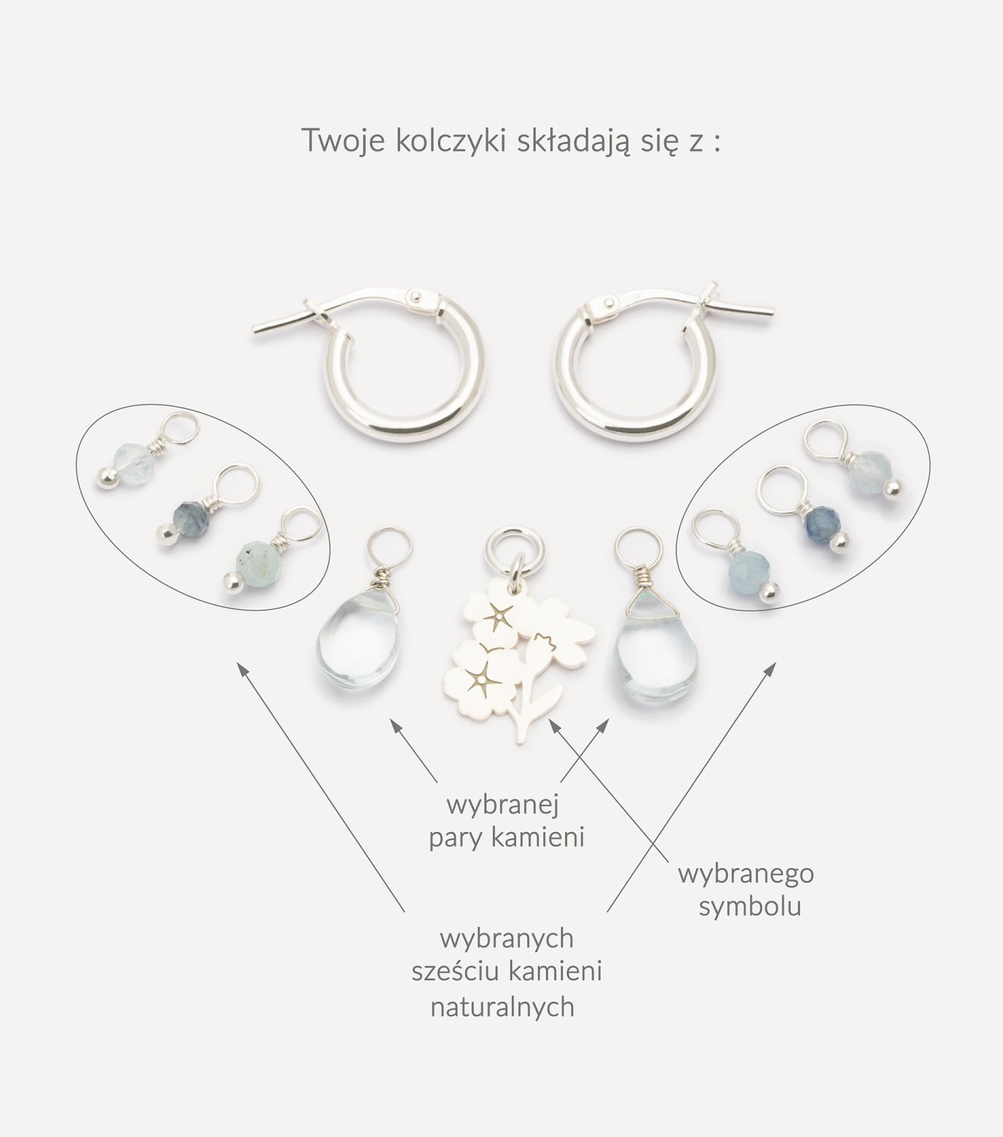 Spring Blossom Hoop Earrings in Silver