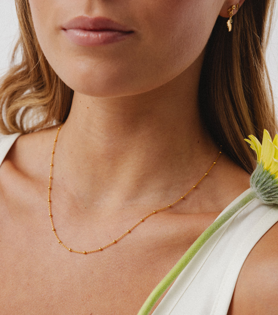 Pozłacany łańcuszek kuleczkowy