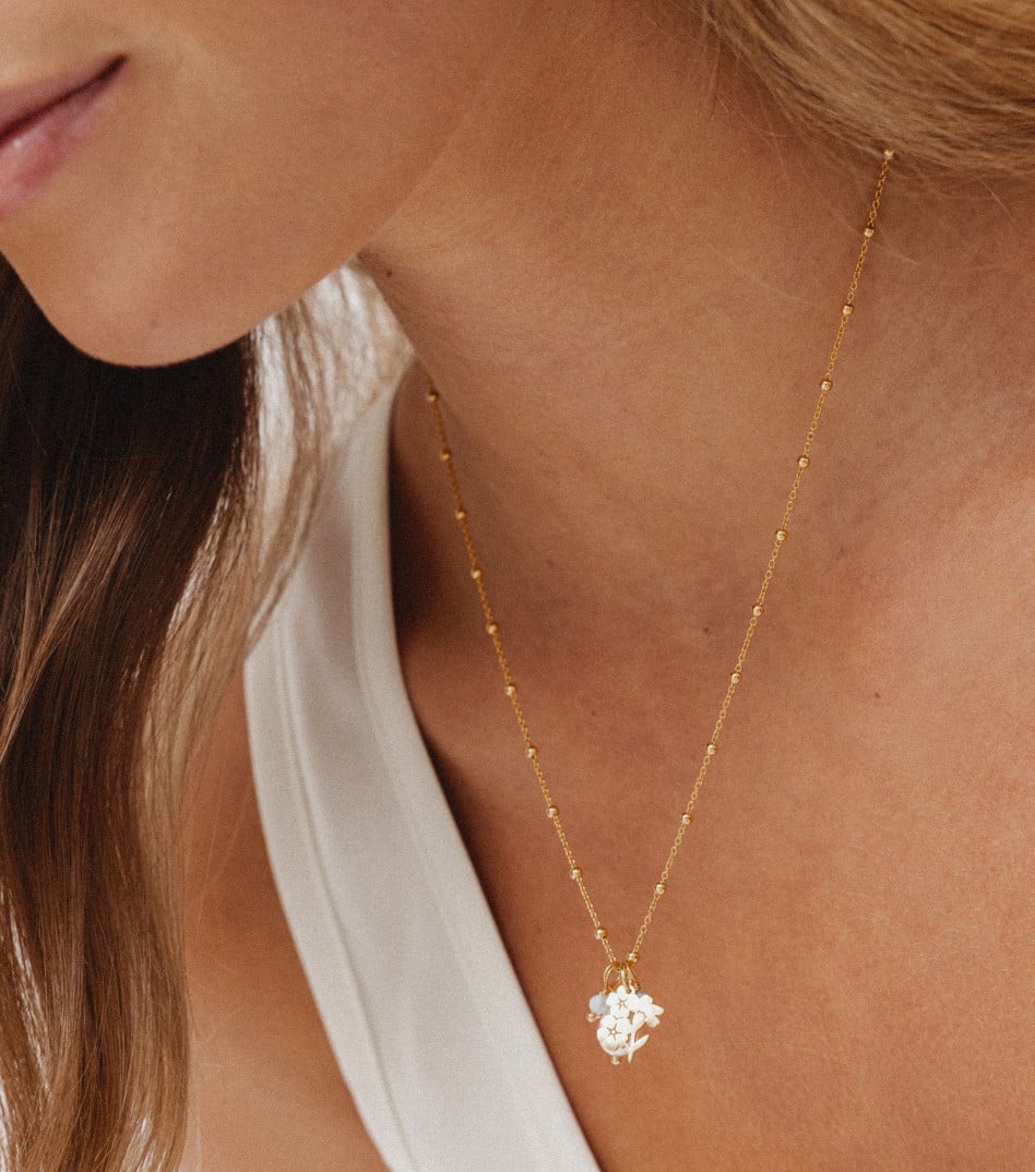 Spring Blossom Necklace in Gold
