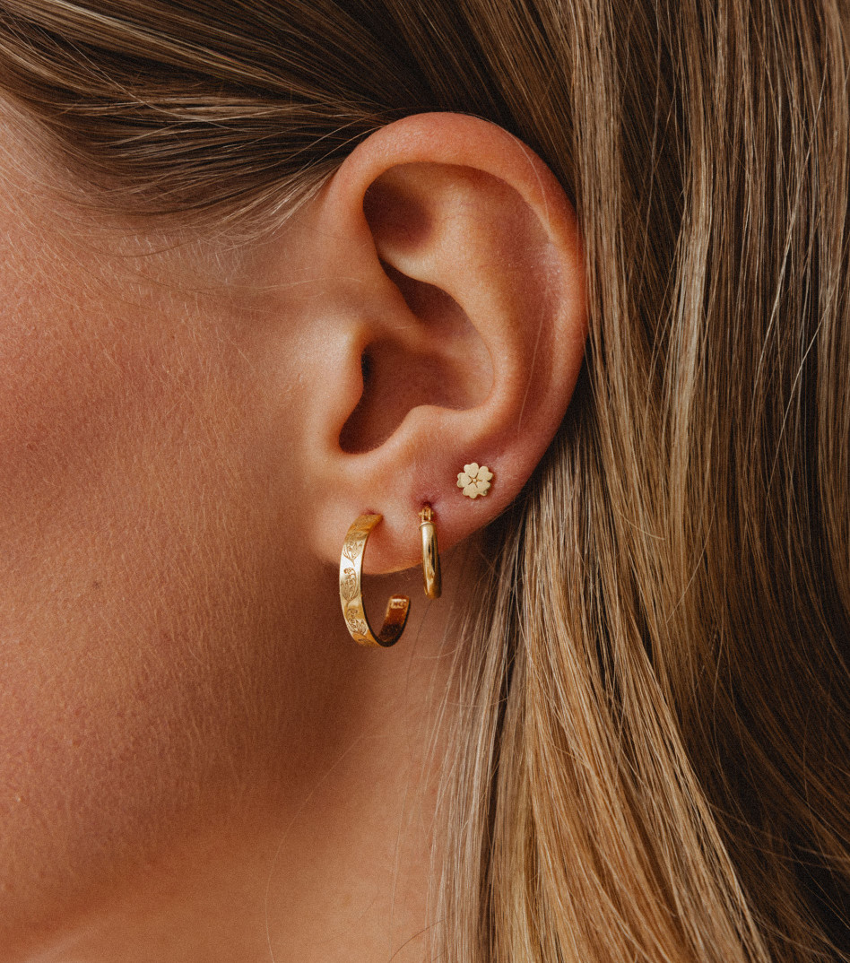 Pozłacane kolczyki koła z konwaliami