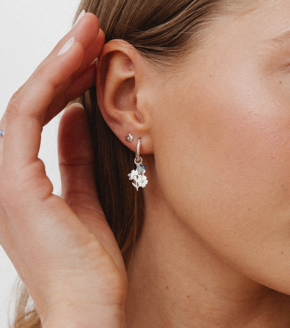 Inner Bloom Mini Stud Earring in Silver
