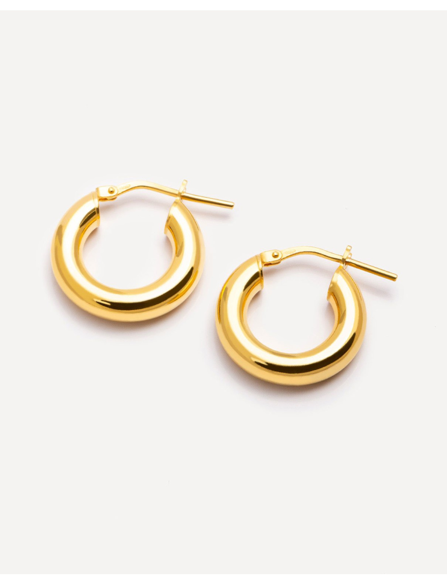 Modern gold plated hoops 18 mm