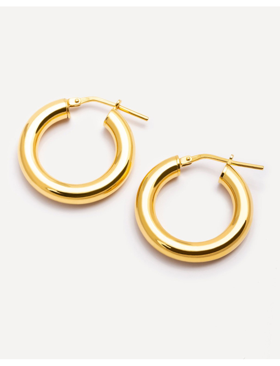 Modern gold plated hoops 22 mm
