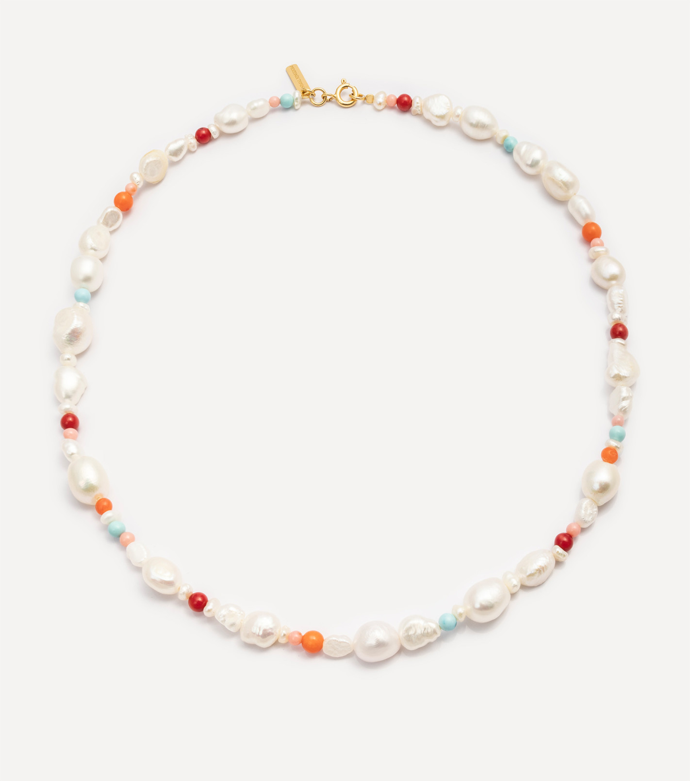 Pozłacany choker z perłami