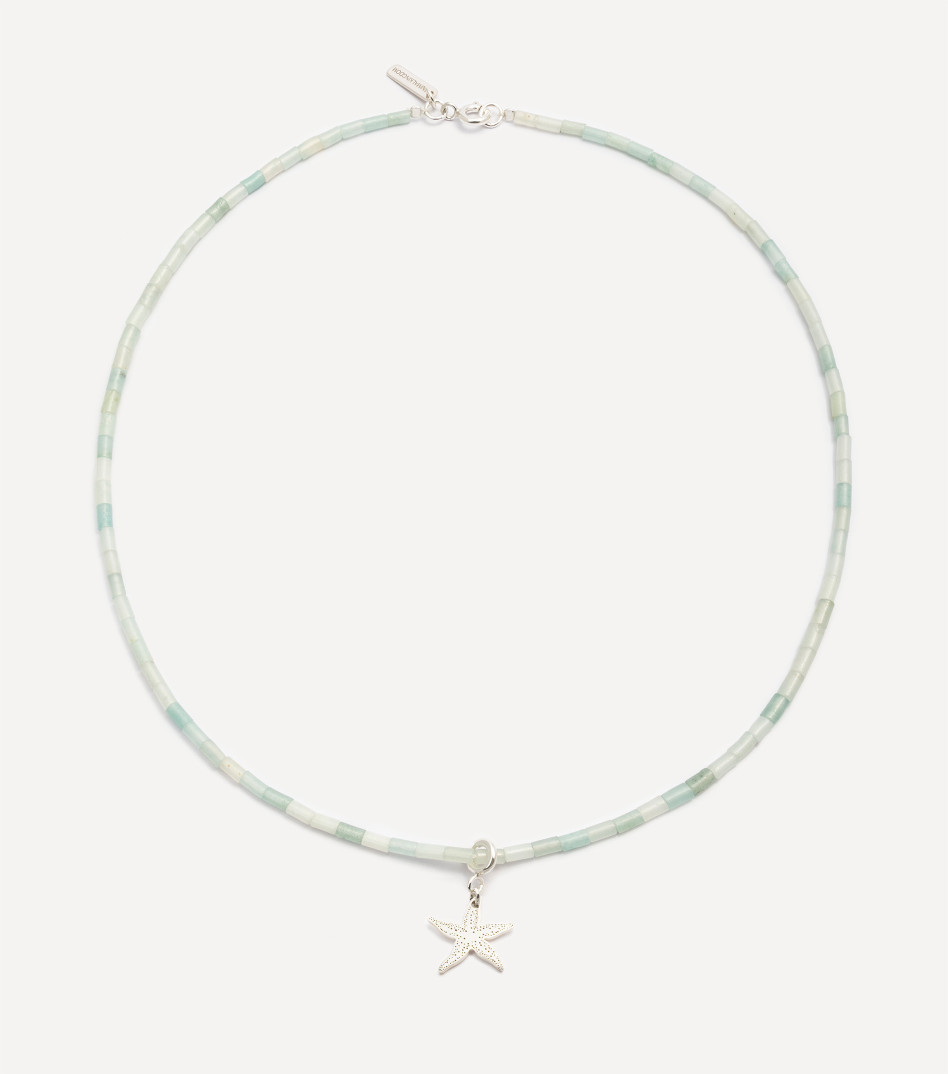 Srebrny choker z kamieniami i zawieszką