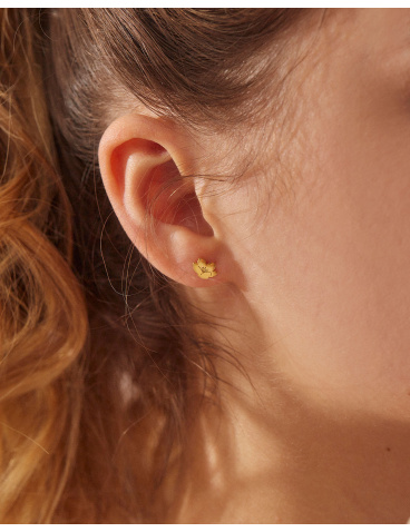 Gold-plated cherry flower earrings