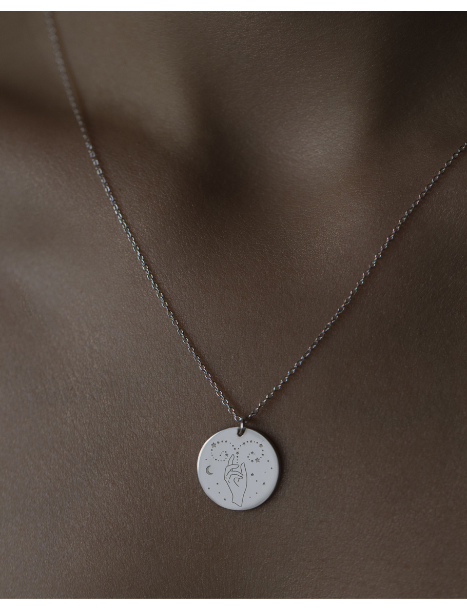 Silver Aries necklace