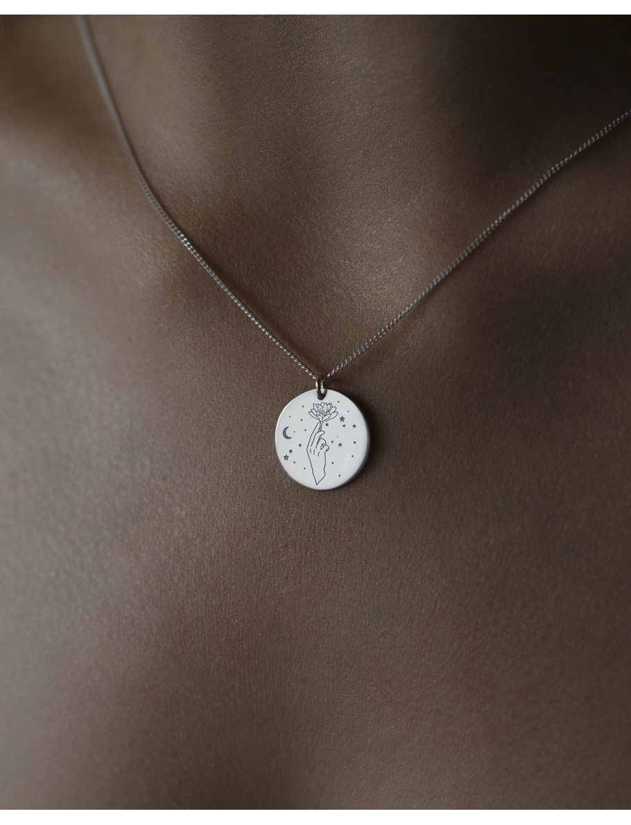 Silver Virgo necklace