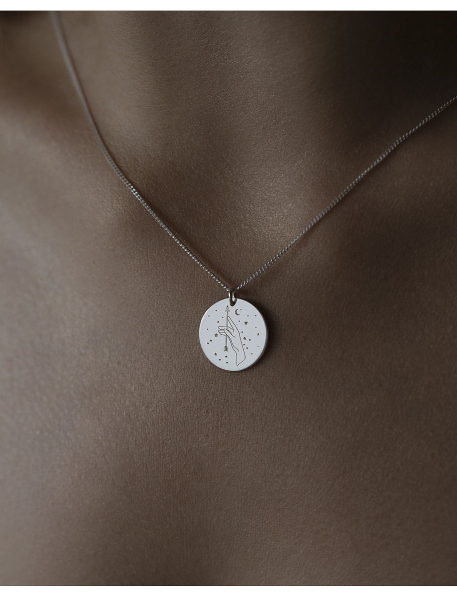 Zodiac Diamond Necklace Sagittarius with Precious Stone