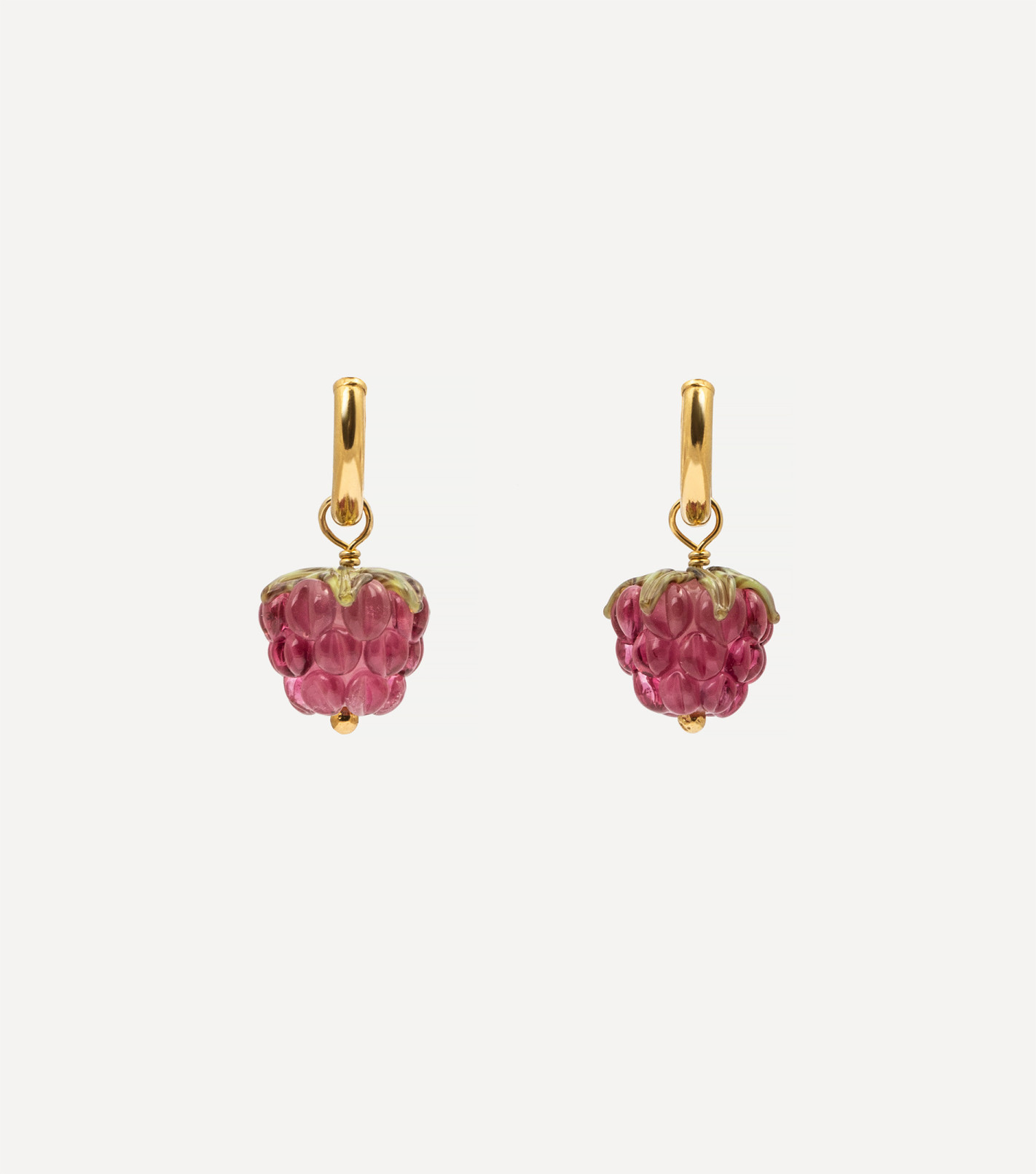 Berry Love Hoop Earrings in Gold