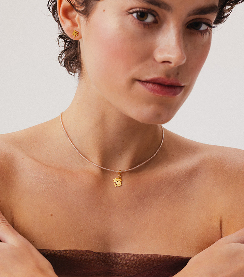 Choker z naturalnym cyrkonem i zawieszką