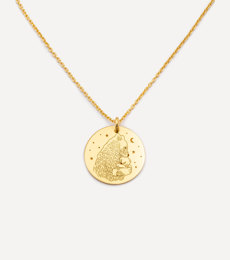 Mama Bear Necklace in Gold