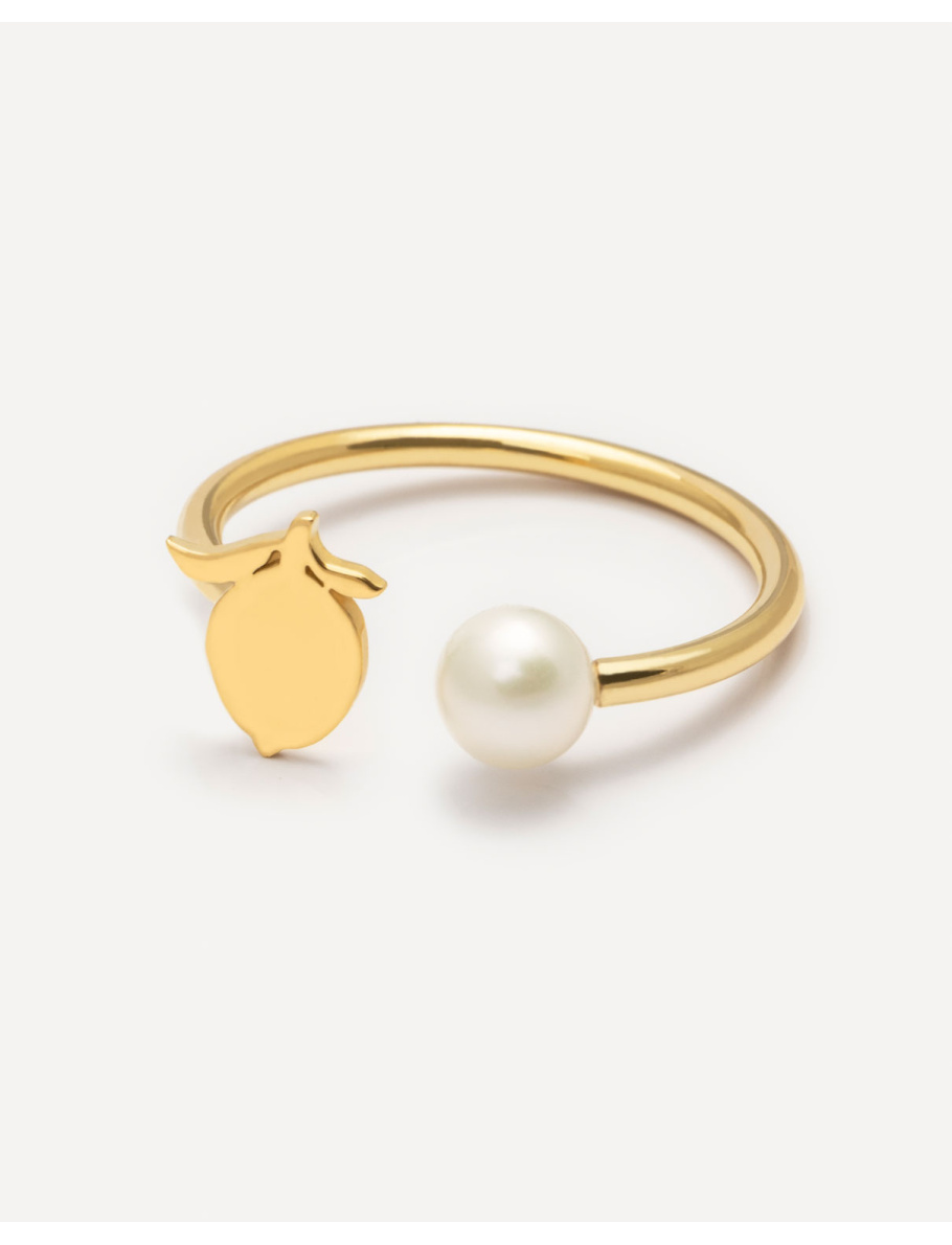 Gold plated pearl ring