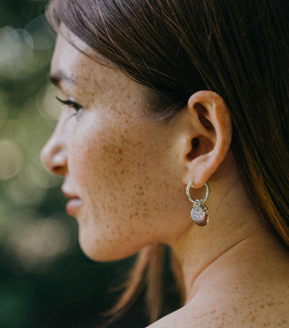 Kolczyki koła z zawieszką i kamieniami