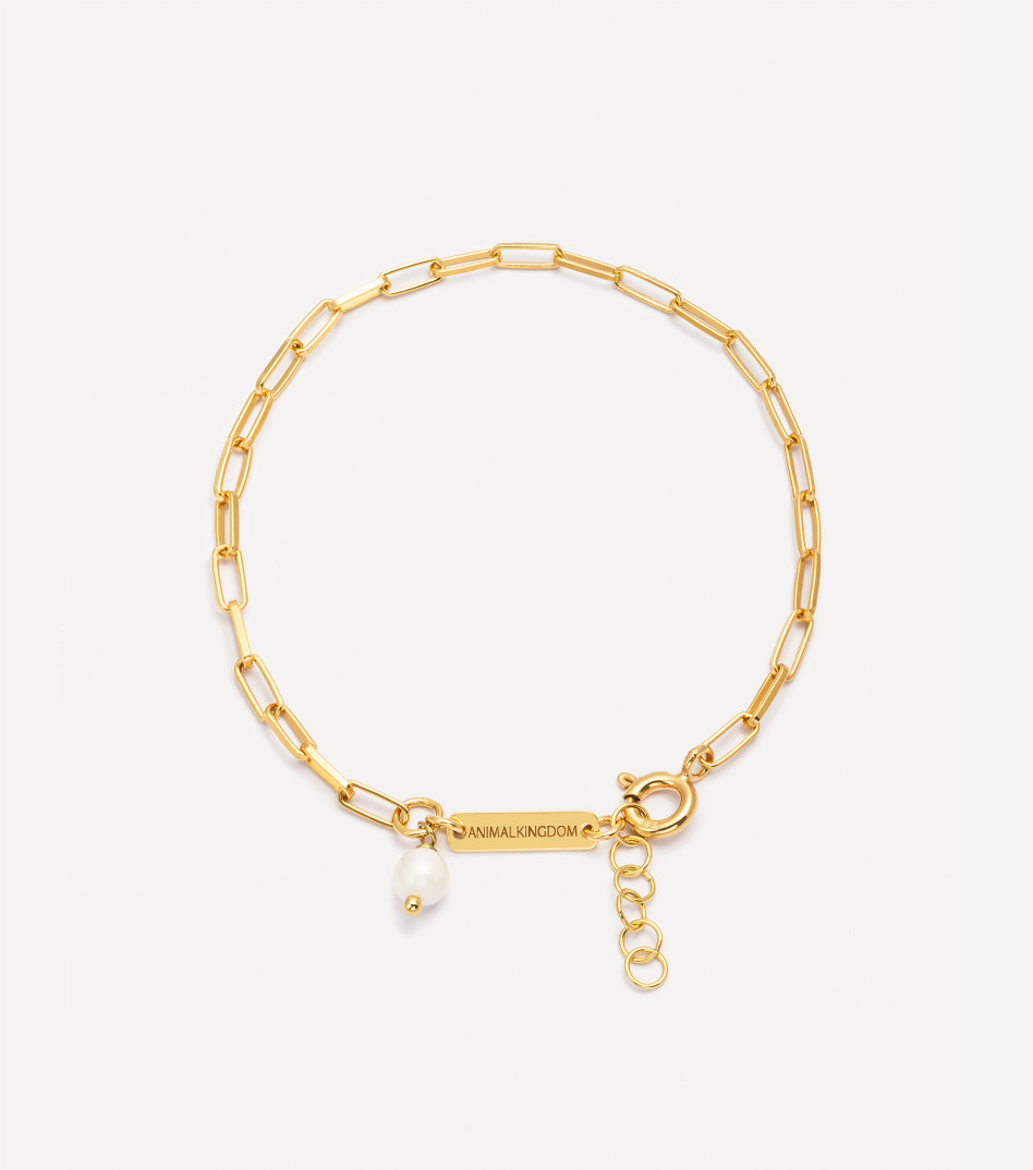 Bransoletka na grubym łańcuszku z kamieniem