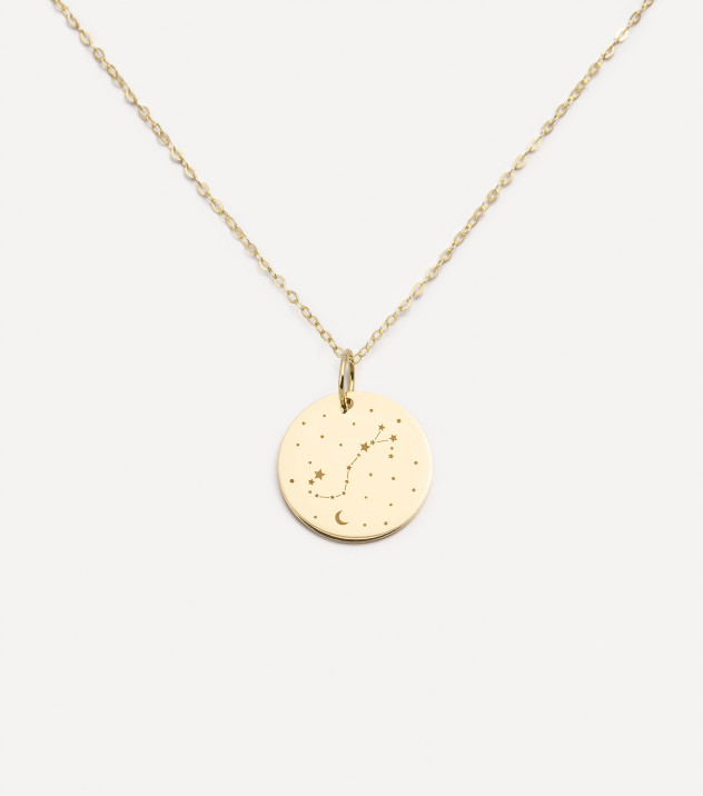 Złoty naszyjnik z medalikiem z konstelacja My zodiac