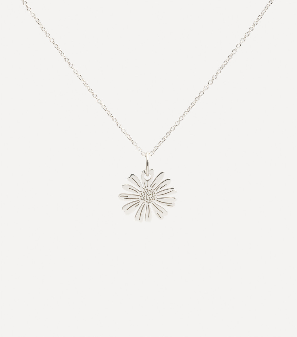 Delikatny srebrny naszyjnik z kwiatkiem