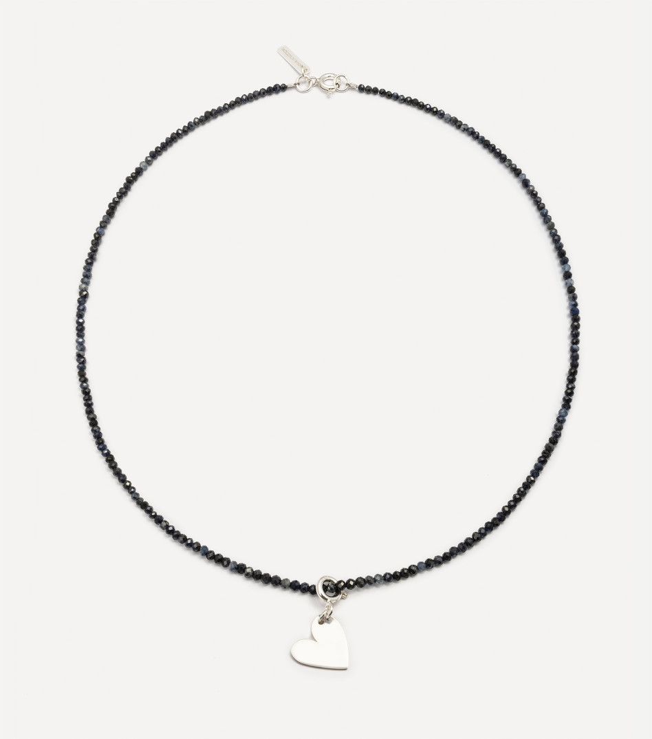 Srebrny choker z kamieniami i zawieszką