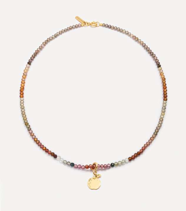 Pozłacany choker z kamieniami i zawieszką