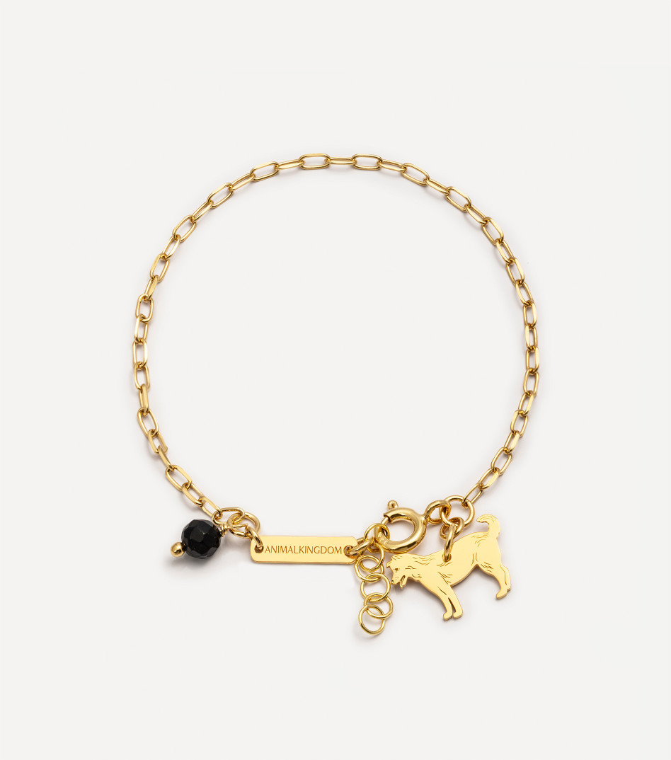 Pozłacana bransoletka na łańcuszku z zawieszką talizmanem