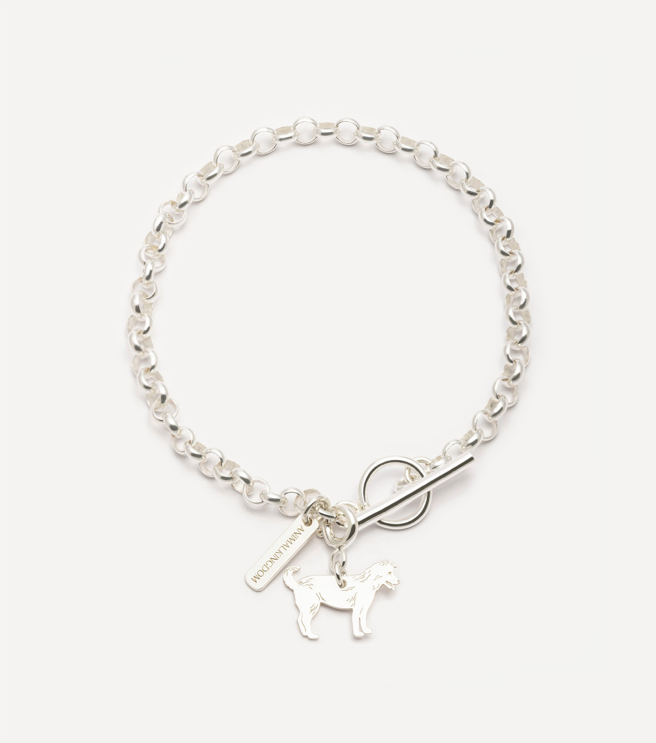 Gruba srebrna bransoletka z charmsami