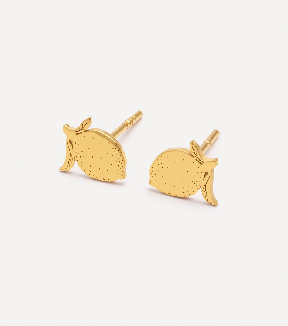 Pozłacane kolczyki cytrynki