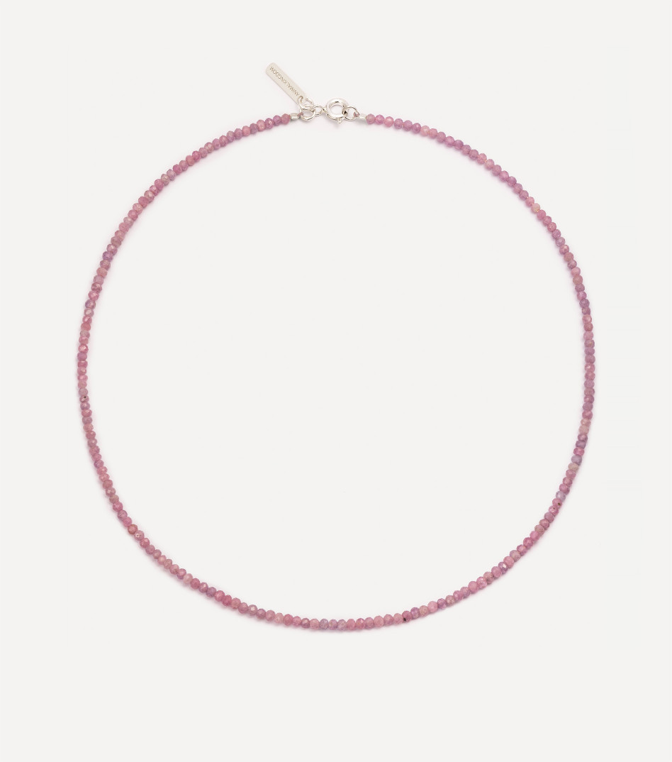 Srebrny choker z kamieniami naturalnymi