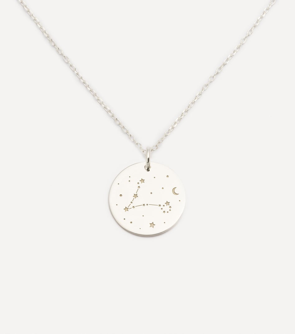 Srebrny łańcuszek ze znakiem zodiaku