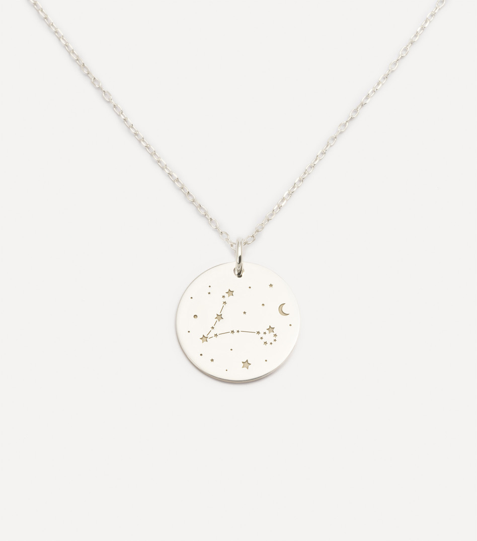 Srebrny łańcuszek ze znakiem zodiaku