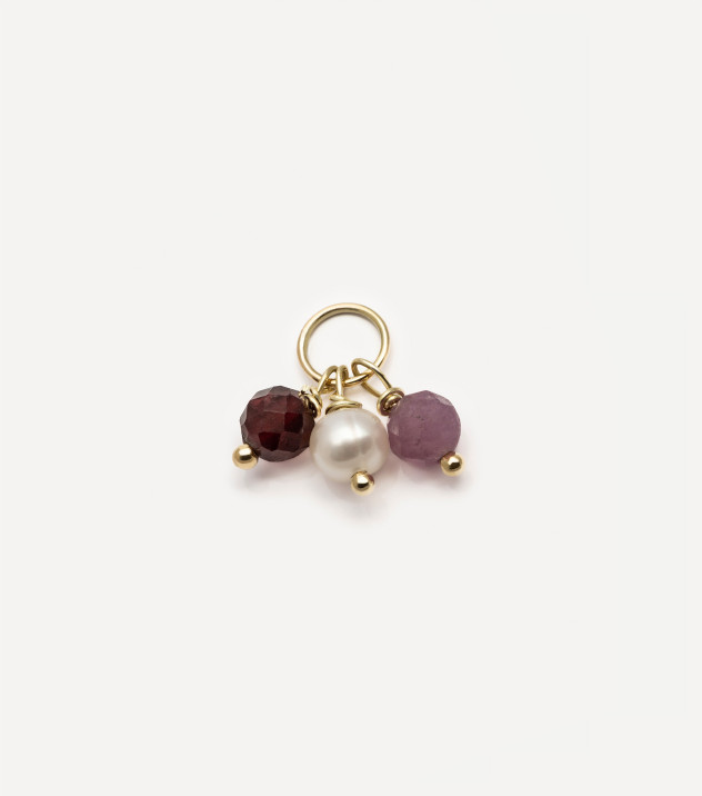 Złota zawieszka z kamieniami naturalnymi