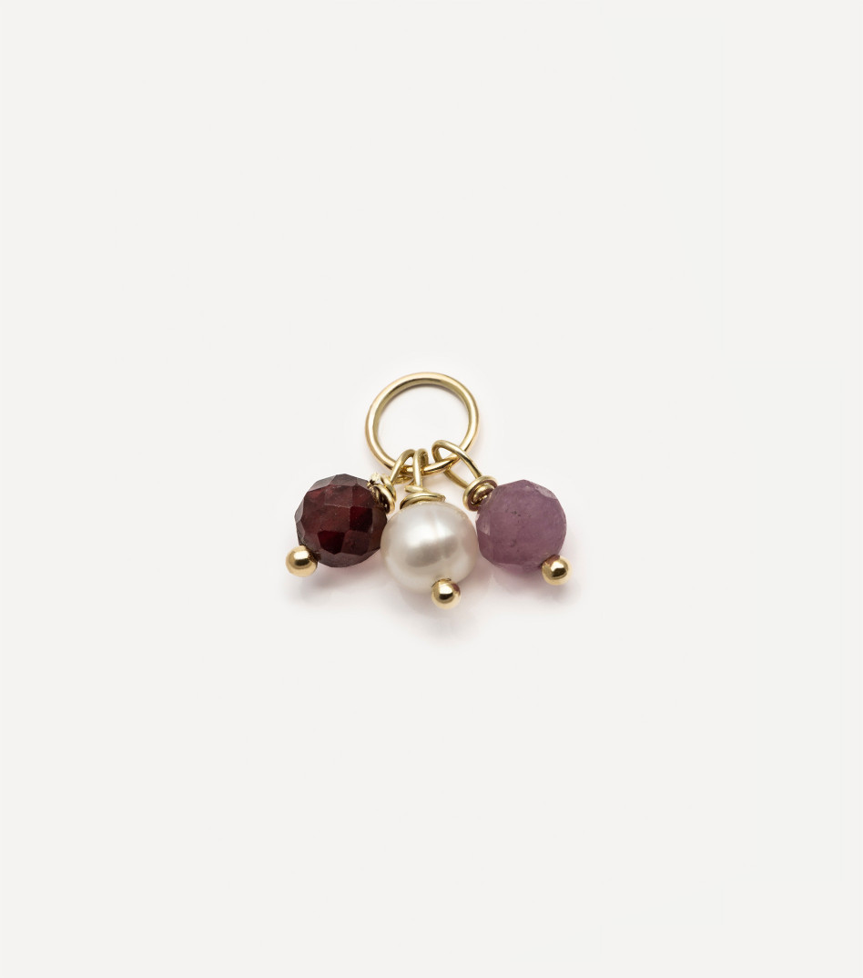 Złota zawieszka z kamieniami naturalnymi