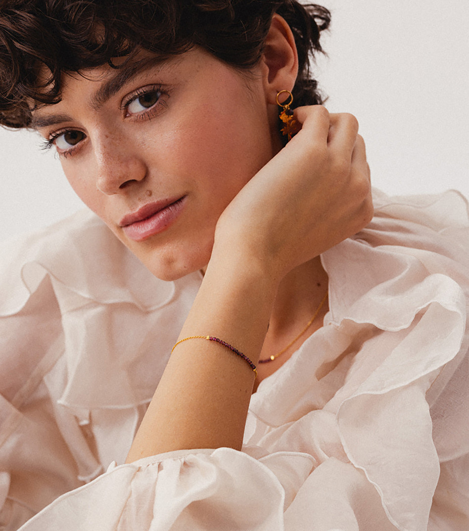 Delikatna bransoletka z granatami