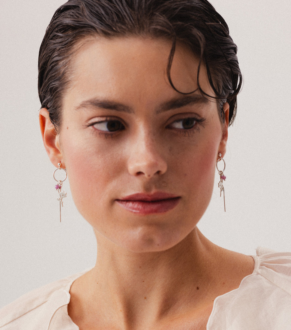 Eleganckie długie kolczyki srebrne